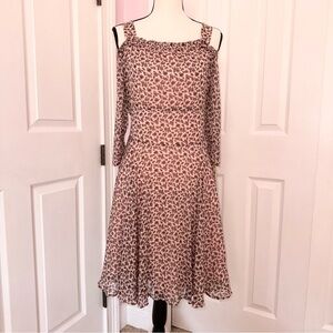 NWT Sam Edelman cold & off shoulder 3/4 sleeve floral paisley flowy dress size 6